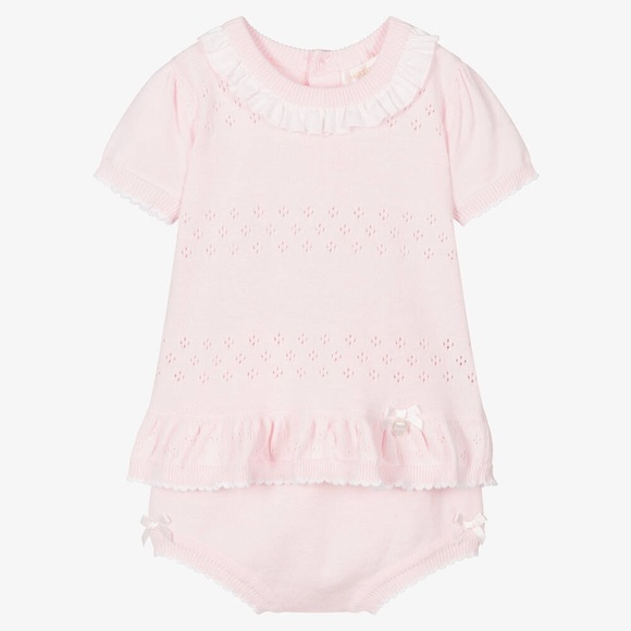 Mintini baby girl knotted sweater shorts set (0-3 months) - Picture 1 of 2